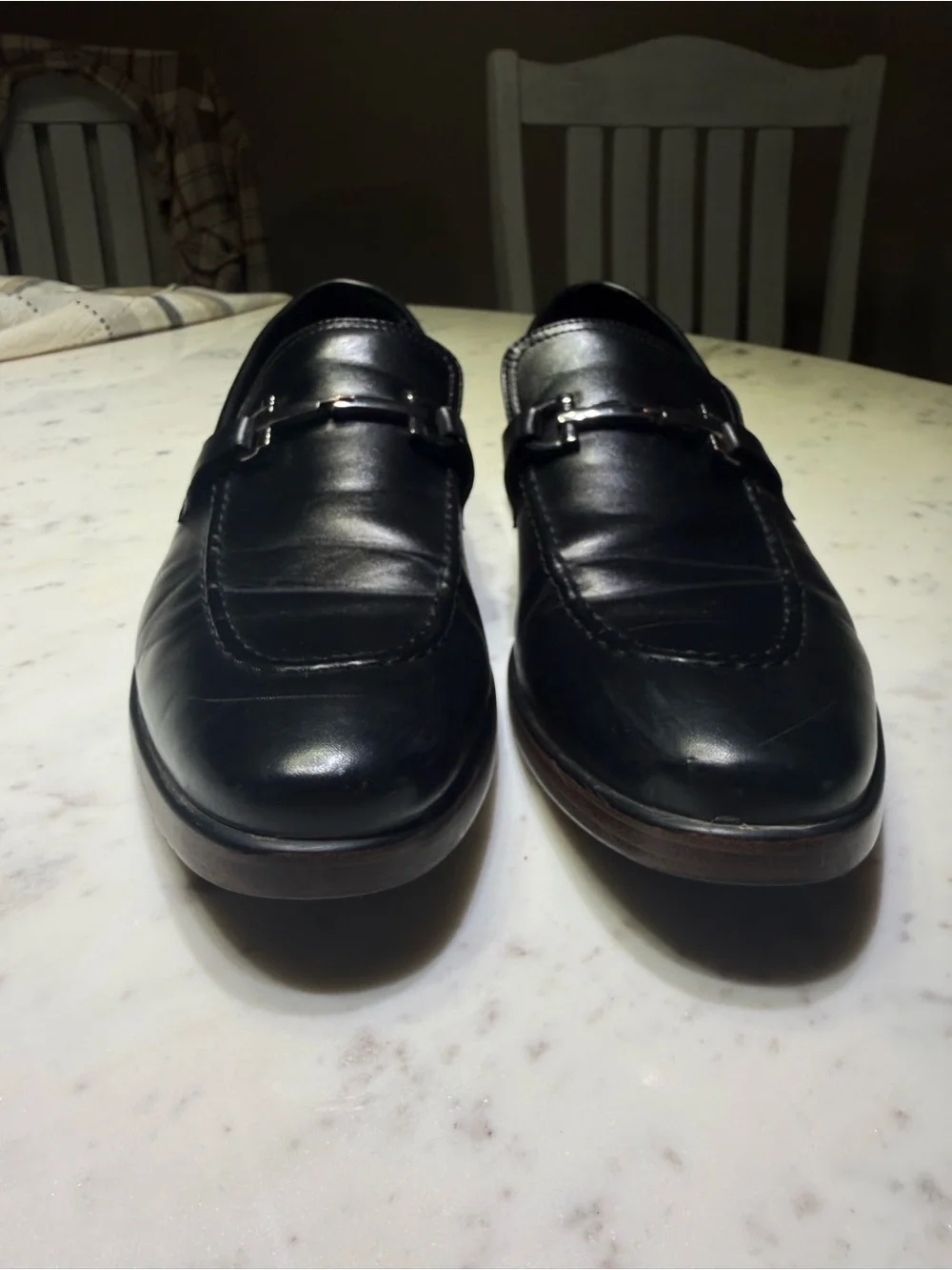 Van Heusen Black Leather Bit Loafers